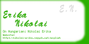 erika nikolai business card